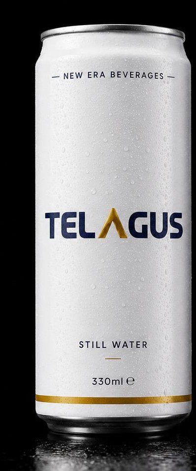 White Telagus-branded still water can