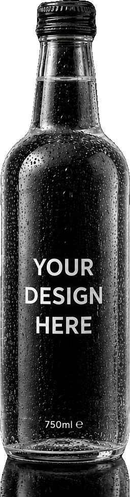 Custom-branded glass still water bottle
