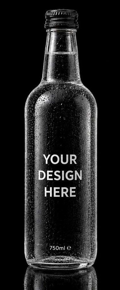 Custom-branded glass still water bottle